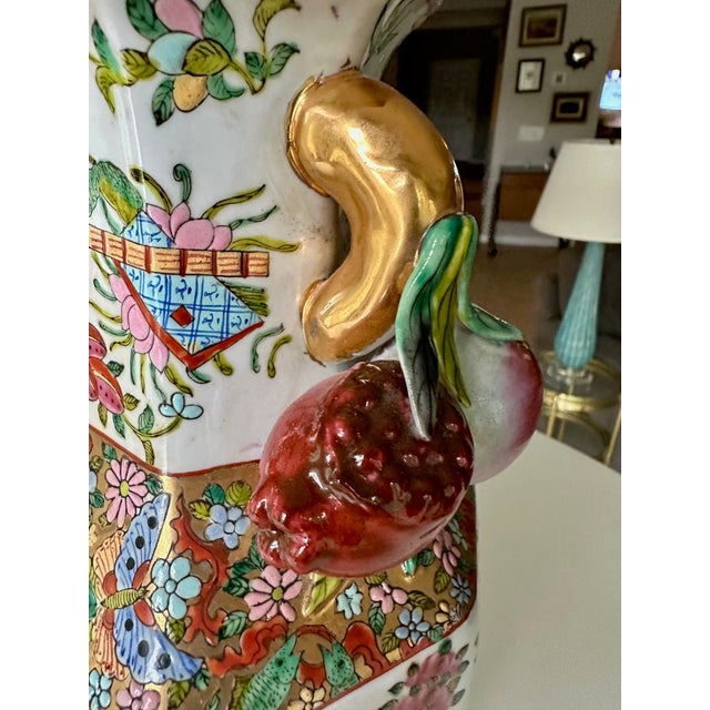 Pair Chinese Export Rose Medallion Porcelain Vases For Sale - Image 10 of 15