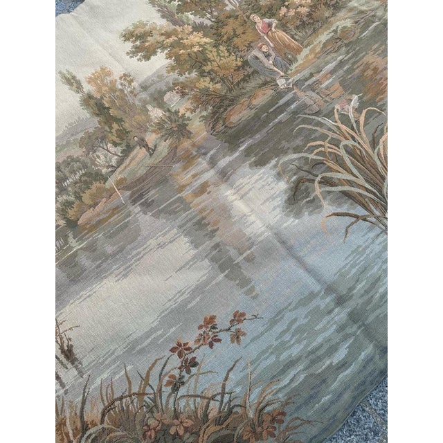 Textile French Aubusson Style Jacquard Tapestry, 1980s For Sale - Image 7 of 17