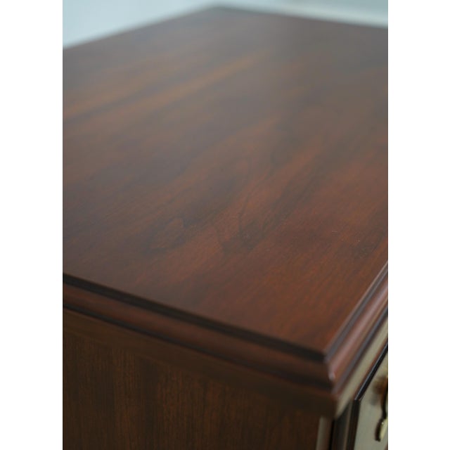 Brown Henkel Harris Cherry 4 Drawer Chairside Chest Nightstand For Sale - Image 8 of 17