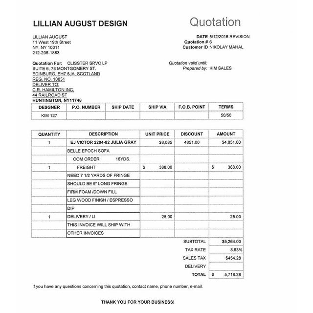 Belle Époque Velvet Sofa by EJ Victor For Sale - Image 9 of 10