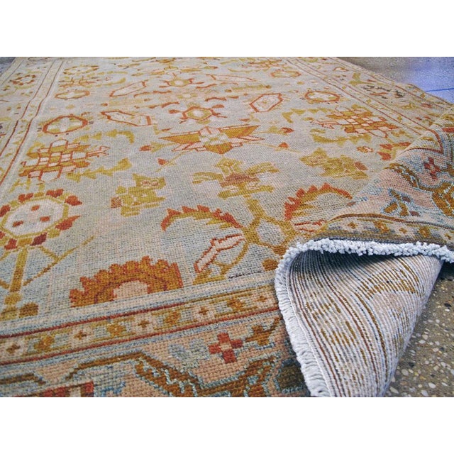 Sky Blue Galerie Shabab Collection Mid-20th Century Persian Malayer Accent Rug For Sale - Image 8 of 8