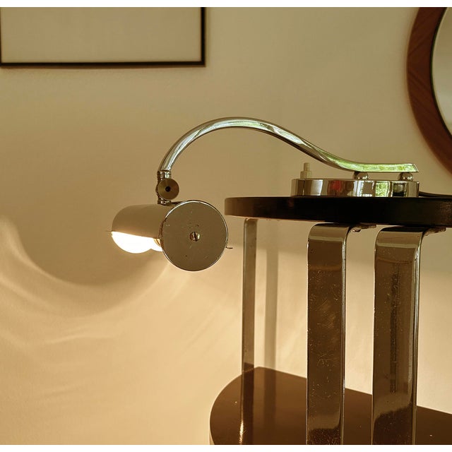Metal Art Deco French Piano Study Lamps in Chrome For Sale - Image 7 of 18