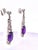 1920s Edwardian 21ct Amethyst Platinum Drop Earrings With Diamond Accents, Pair For Sale - Image 9 of 12