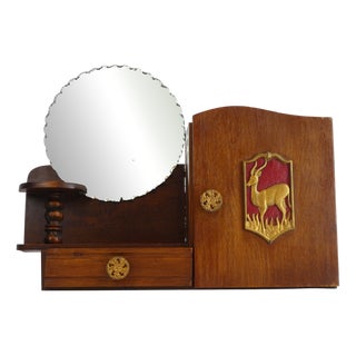 Art Deco Wooden Mirror Cabinet For Sale
