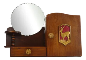 Art Deco Wooden Mirror Cabinet