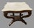 Antique Empire Marble Top Center Table Mahogany Parlor Console Sofa Table For Sale - Image 4 of 11