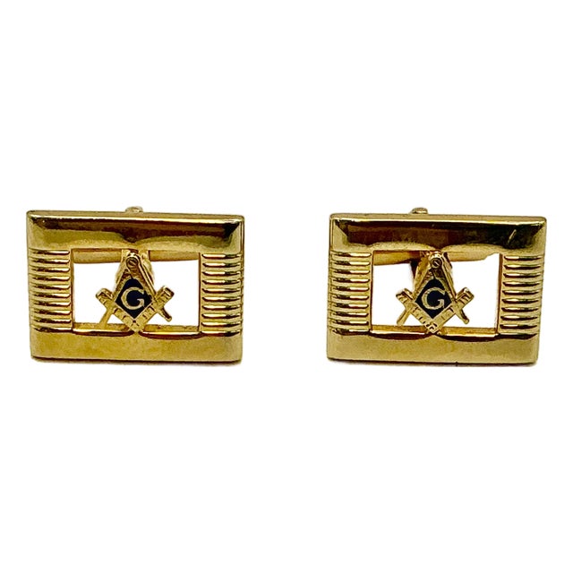 1950s Mid-Century Hollywood Regency Boho Chic “G” Initialed Cufflinks - A Pair. For Sale