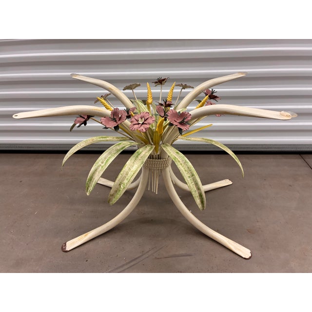 Vintage 1960's Italian Toile Foral Metal Coffee Table Base For Sale - Image 9 of 9