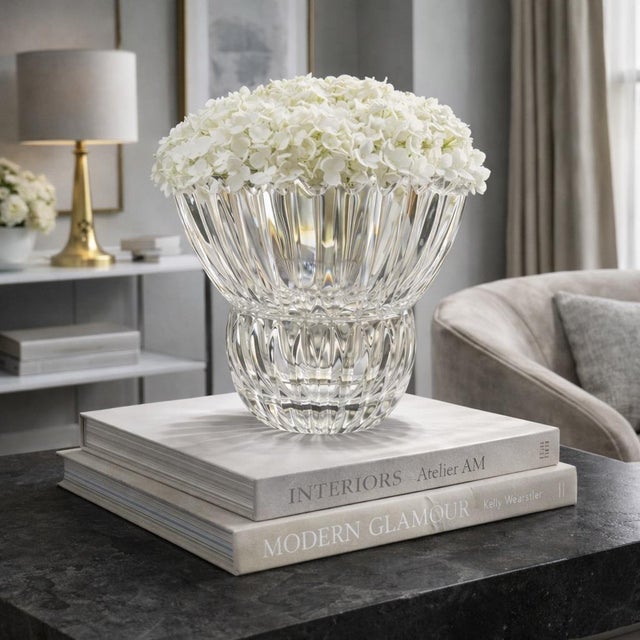 A striking example of late 20th century European crystal design, this Mikasa “Ice Palace” bowl is a sculptural piece that...