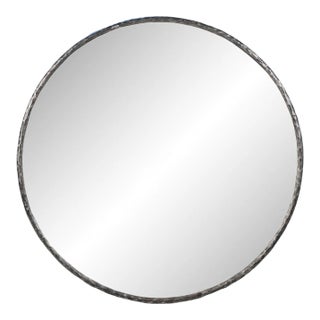 Large Round Hammered Iron Ring Mirror For Sale