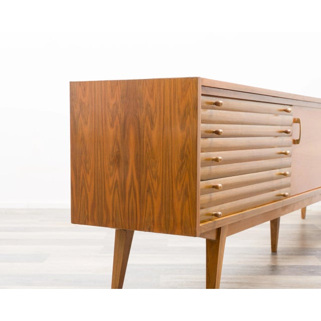 Wood Vintage Sideboard in Walnut, 1950s For Sale - Image 7 of 15