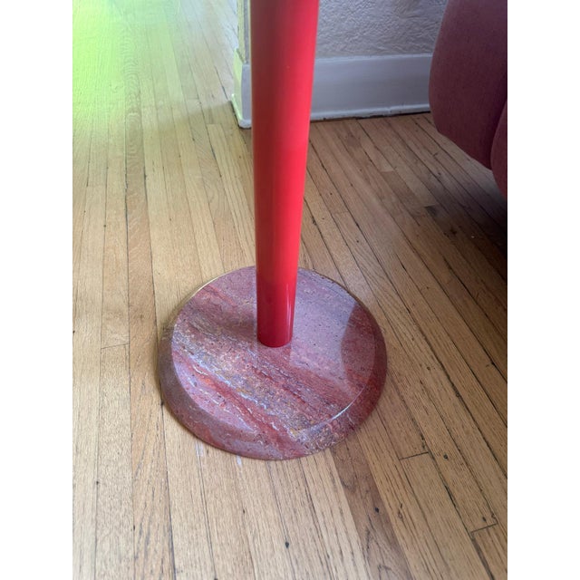 1990s Cattelan Italia Red Travertine Side Table For Sale - Image 5 of 7