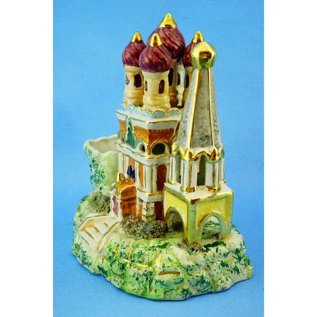 Vintage Ceramic Souvenir Sanremo and Russian Orthodox Church Sculptures, Italy, 1890s, Set of 2 For Sale - Image 9 of 18