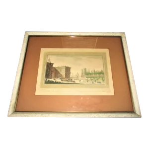Guiseppe Zocchi 1767 Hand Colored Engraving "Anphiteatre Du R Jardin De Boboli"