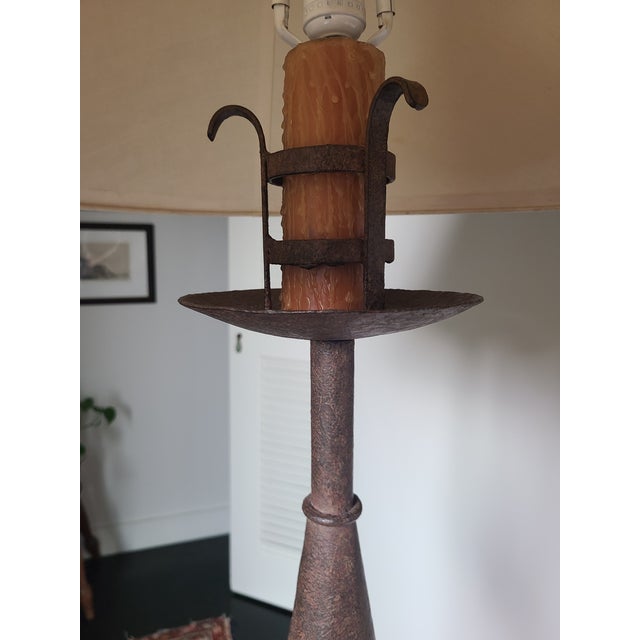 Vintage 1970's Iron Spanish Revival Brutalist Floor Lamp For Sale - Image 12 of 13