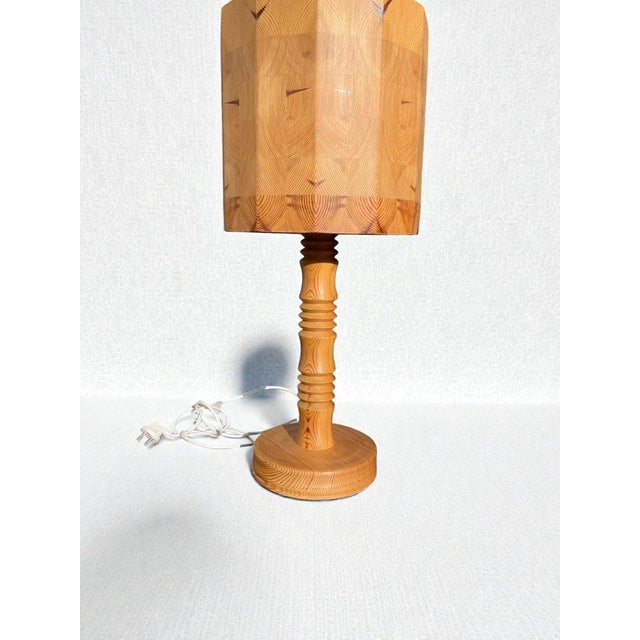 1960s Large Modern Swedish Pine Table Lamp, 1960s For Sale - Image 5 of 9