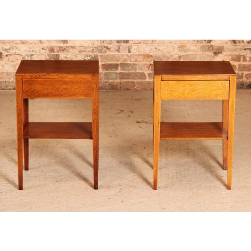 Brown Mid-Century Oak Bedside Tables with Drawers, 1960s, Set of 2 For Sale - Image 8 of 10