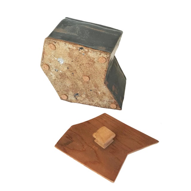 Mid 20th Century Rustic Hand-Built Ceramic Container For Sale - Image 5 of 8