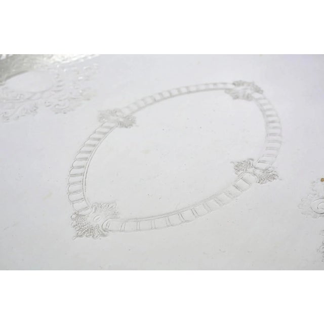 Mid 20th Century Mid 20th Century English Sheffield Plated Oval Barware Gallery Tray For Sale - Image 5 of 9