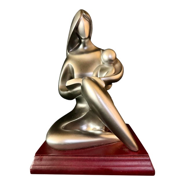 Mid 20th Century Herco Mother and Child Statue For Sale