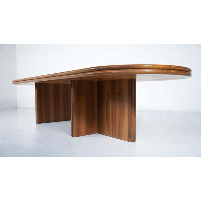 1970s Large Mid-Century Modern Dinning Table in Wood, Italy, 1970s For Sale - Image 5 of 12