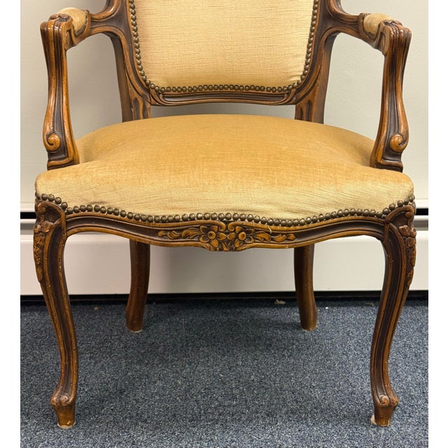 Late 20th Century Louis XV Fauteuil Carved Chair For Sale - Image 4 of 9