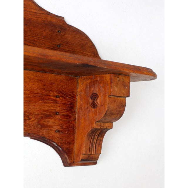 Early 20th Century Antique Folk Art Carved Wood Wall Shelf For Sale - Image 5 of 16