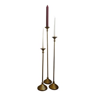 Vintage Brass, Bombay Company, Tall Floor Candle Holders For Sale