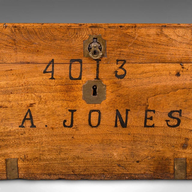 1900's Antique Military Trunk For Sale - Image 9 of 10