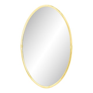 Modern Brass Framed Oval Mirror For Sale