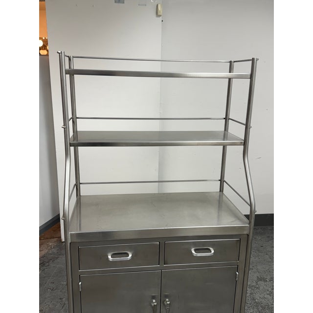 Mid 20th Century Shampaine Co. Stainless Steel Rolling Cabinet, Vintage For Sale - Image 5 of 12