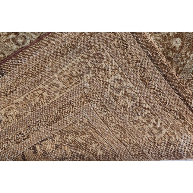 Persian Authentic 19th Century Persian Tabriz Botanic Beige Brown Carpet For Sale - Image 3 of 9