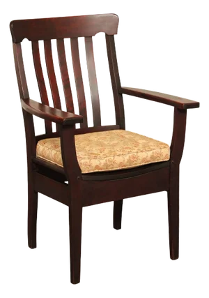 Vintage Arts and Crafts Slat Back Mahogany Armchair
