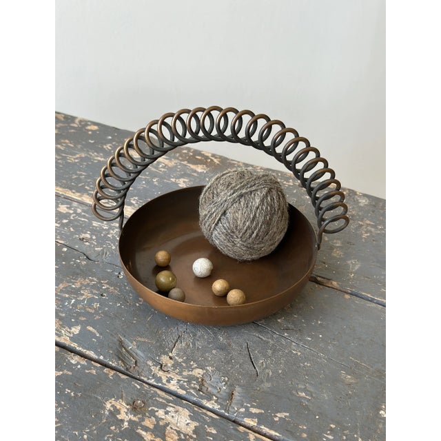 1940s Vintage Modernist Sculptural Hand Wrought Copper Vessel With Handle by Frank Rebajes, Circa 1940s-50s For Sale - Image 5 of 11