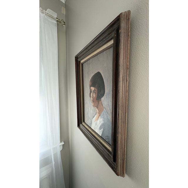 A portait from a recently discovered collection of paintings, drawings and woodcuts by American artist Lester J. Clarke...