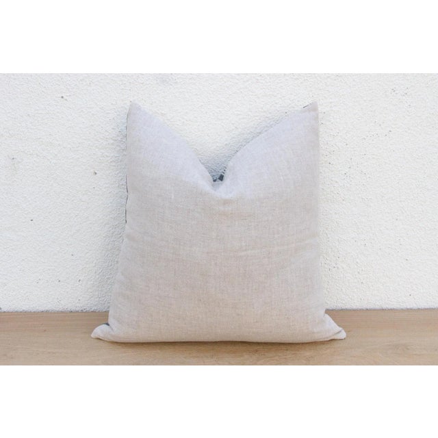 Gray Charcoal & White European Grain Sack Pillow For Sale - Image 8 of 9
