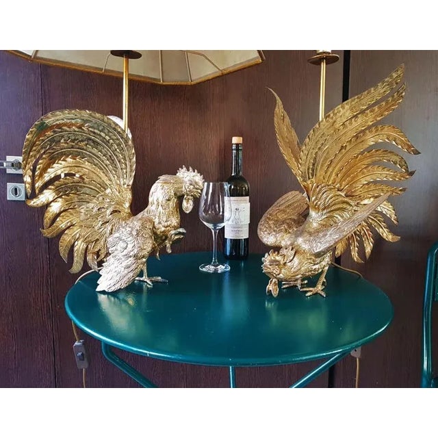 Brass Rooster Table Lamps, 1960s, Set of 2 For Sale - Image 6 of 18