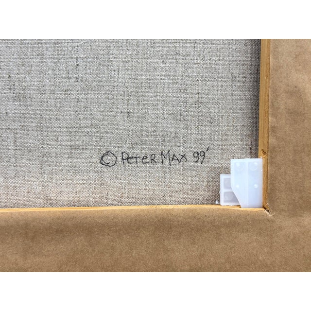 Pop Art Peter Max, Spring (Abstract), Custom Framed Original Painting on Canvas, 1999 For Sale - Image 3 of 4