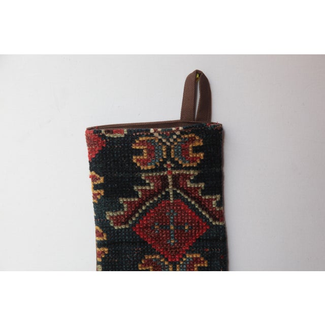 Tribal Designer Holiday Stocking Crafted From Antique Rug -12'' X 18'' For Sale - Image 3 of 6