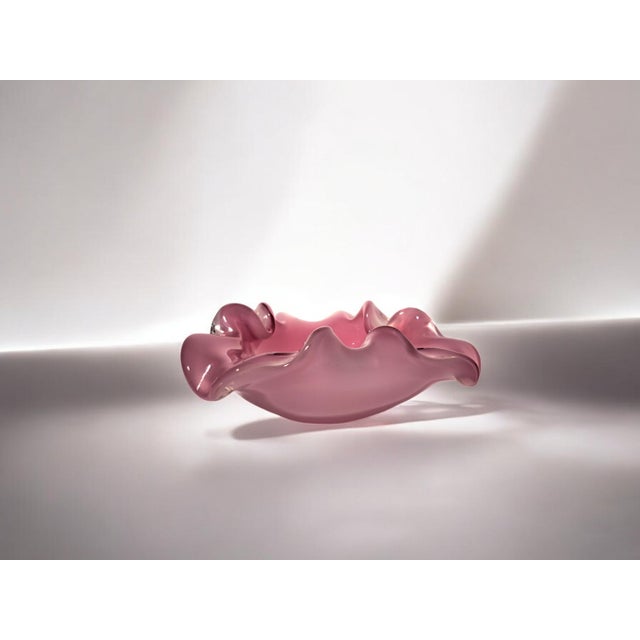 1950s Pink Opaline Murano Glass Centerpiece attributed to Seguso, 1950s For Sale - Image 5 of 7