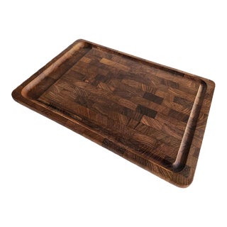 1970s Dansk Staved Teak Wood Charcuterie or Carving Board For Sale