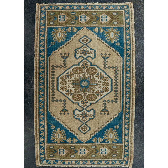 Brown Turkish Mini Rug Oriental Hand Knotted Vintage Rug 2' x 3'3" #20768 For Sale - Image 8 of 8