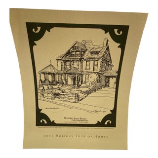 Vintage Pen and Ink Drawing by Stroud Watson For Sale
