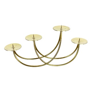 Sculptural Solid Brass Candleholder from Harald Buchrucker, Germany, 1950s For Sale