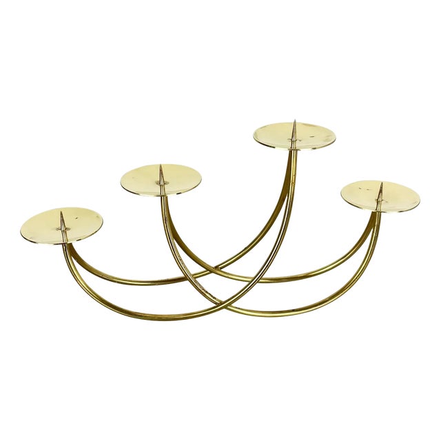 Sculptural Solid Brass Candleholder from Harald Buchrucker, Germany, 1950s For Sale