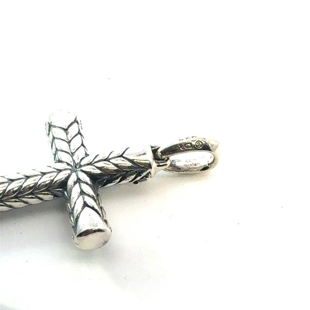 Authentic David Yurman Black Diamond Cross Pendant Sterling Silver Estate DY656 Retails $999.00 This elegant Authentic...