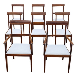 Antique Edwardian Art Nouveau Dining Chairs, Set of 8 For Sale