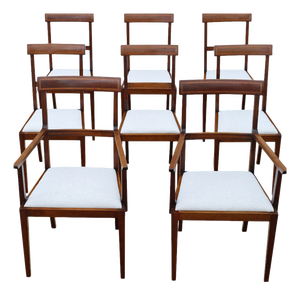 Antique Edwardian Art Nouveau Dining Chairs, Set of 8
