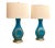 Vintage Mid 20th Century Aqua Murano Glass Lamps - a Pair For Sale In Little Rock - Image 6 of 9