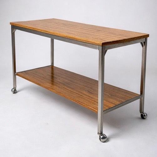 Mid-Century Walnut and Chrome Bar Cart For Sale - Image 13 of 13